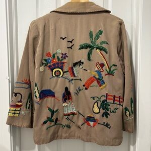 Vintage 1950s Mexican Souvenir Jacket Women’s M / Mens XS Hand Embroidered